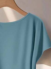 Conjunto de 2 piezas de blusa con lazo y pantalón de pierna recta, conjunto de 2 piezas con estampado floral, conjunto modesto de 2 piezas, conjunto casual de pantalón y parte superior con estampado floral, conjunto de blusas y tops para vacaciones para mujer - Agua verde azul - Ver 6