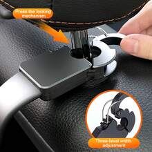 1 chiếc giá đỡ điện thoại xoay 360 độ cho ghế sau ô tô, kẹp gắn điện thoại điều chỉnh được cho tựa đầu ô tô. - Một kích cỡ phù hợp cho tất cả - Xem 10