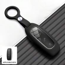 For Denza D9 N7 N8 Liquid Silicone Key Case, Night-Mode Silicone Material, Anti-Drop Anti-Scratch Key Shell, Transparent Visual Keypad For Unobstructed Signal & Sensitive Control, Durable Protective Cover With Key Ring - black - View 8