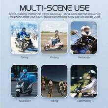 Casco de motocicleta con auriculares inalámbricos Bluetooth 5.3, micrófono integrado, adecuado para motociclistas, batería de gran capacidad de 1000mAh, función de compartir música, tecnología de cancelación de ruido, iluminación RGB, asistente de voz AI, conexión dual a teléfonos, adecuado para todos los usuarios - Tipo A - Ver 12