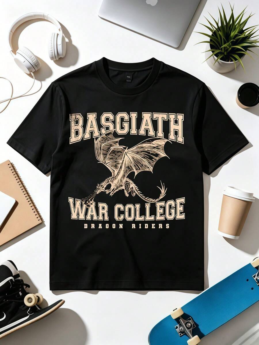 Basgiath War College Sweatshirt - Fourth Wing Book Dragon Rider Violet Sorrengail Pullover. Soft Fabric, Relaxed Fit Everyday Casual T-Shirt. - Black - View 1