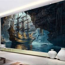 2D Flat, 1pc A Skeleton Ghost Ship Docked In A Dark, Background Decoration Dormitory Walls And Bedroom, Background Fabric Wss - Multicolor - View 8