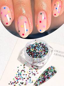2pcs Colorful Nail Sequins Mini Round Sequins Polka Dot Nail Art Design Y2K Cute And Charming Nail Decoration Nail Salon Accessories Nail Supplies DIY Nail Charms - Multicolor - View 7