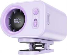 Miniso Meisu 高速便攜式夾式風扇，3000mAh 電池，USB-C 快充，馬達轉速最高 20,000 RPM，智慧顯示螢幕，360° 可調，適用於辦公室、居家、戶外，多功能設計，手持/桌上/腰部夾式風扇 - 紫色 - 查看 10