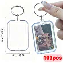 5/10/20/30/40/50/100PCs Acrylic Photo Frame Keychain Clear Picture Insert Blank Keyrings For Double-Sided Photos Holder DIY Party Guest Gifts - Multicolor - View 52