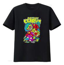 Camiseta Vintage De Algodón Azul Dot Curve, Talla - Negro - Ver 1
