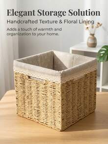 VPY 2/1pc Moisture-Proof & Mold-Resistant Hand-Woven Storage Basket For Damp Environments, Nordic Style Daily Use - Multicolor - View 1
