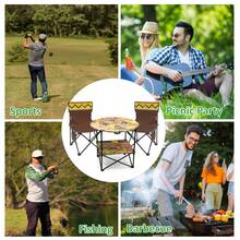 Crystals 3Pc Foldable Camping Table & Chair Set - Coklat - View 7