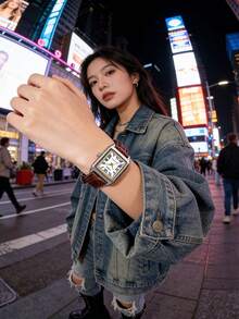 CASIO Retro Rectangle Dial 30M Waterproof Minimal Elegant Women Daily Dress Wristwatch LTP-V007L-7B2 - White - View 4