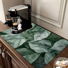 1pc Vintage Botanical Pattern Absorbent Dish Drying Mat, Home Decor, Suitable For Espresso Machine, Sink, Faucet, Bathroom, Kitchen Accessories - Multicolor - View 8