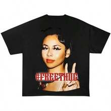 Free  Young Slatt Face Inspired T-Shirt,Summer T Shirts,Tops For Women. - Black - View 1