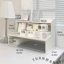 1 chiếc kệ để bàn nhiều tầng, kiểu dáng tối giản phong cách Scandinavia, hộp đựng đồ dùng văn phòng phẩm, hộp đựng đồ lộn xộn trên bàn làm việc phòng ngủ, vật dụng thiết yếu tiết kiệm không gian chất lượng cao. - trắng - Xem 11