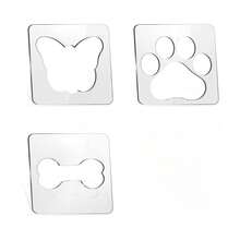 Set de 3 reglas y plantillas de acolchado, con patrones de mariposa, huella de pata de mascota y hueso en plantillas acrílicas - Juego de 3 piezas - Ver 5