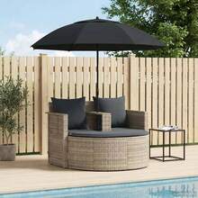 8-Piece Garden Sofa Set, Light Grey And Dark Grey, Synthetic Rattan - A - 查看 3
