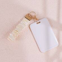 1 chiếc dây đeo cổ tay scrunchie dễ thương kèm giá đựng thẻ ID, giá đựng thẻ ID đeo cổ tay cho thẻ xe buýt, thẻ thông hành, thẻ tín dụng và thẻ truy cập, bảo vệ thẻ nhựa kèm vòng chìa khóa cho nữ, quà tặng cho giáo viên, nhân viên, phù hợp sử dụng hàng ngày - Nhiều màu - Xem 9