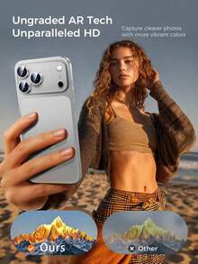 3件裝透明鋼化玻璃相機鏡頭保護貼，相容 iPhone 18 Pro Max/18 Pro/17 Pro Max/17 Pro/17/16/15/14/13/12/11 Plus 相機保護，耐刮損，附亮面金屬環，完美保護鏡頭，可愛鏡頭配件，適合日常、辦公與居家使用，晶瑩透明、防水、防震、防摔 - 無色 - 查看 5