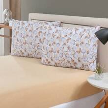 Single Bed Sheet Set, Printed, 100% Cotton Jersey Knit, With Elastic, 2 Pieces - 棉布 - 查看 3