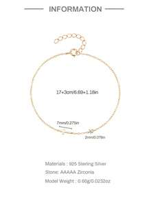 AnlaScheer 1 Stück 8-zackiger Stern 925er Sterlingsilber Verbindungs-Fingerarmband Ring 18K vergoldet klassisch minimalistisch geeignet für Frauen für den täglichen Gebrauch Feinschmuck - Gold - Übersicht 19