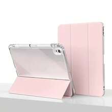 Compatible With Huawei Honor Pad X8a Tablet Protective Case, Smart Sleep/Wake, Pen Slot, Matte DIY Back Cover, Airbag Anti-Drop, Tri-Fold Tablet Protective Cover, Compatible With Huawei MatePad/ Pad/ Tab/ - Pink - View 2
