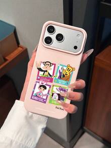 官方授權 Paul Frank 液態矽膠手機殼，全方位防摔相機保護，卡通猴子熊兔子小貓音樂隊配色拼接系列字母圖案，新款相容 iPhone Xs/Xs Max/Xr/11/12/13/14/15/16/17 Pro Max 手機保護殼，節日禮物，日常通勤，日常防摔款 - 彩色 - 查看 2
