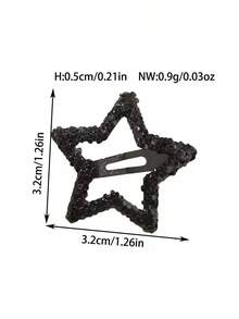 10/30/50pcs/Set Cute Glitter Y2K Five-Pointed Star BB Hair Clips, Durable And Non-Damaging, Sweet And Shiny Charming Hair Accessories, Suitable For Children And Teenagers, All-Match Versatile Hair Clips, Suitable For Children's Daily School, Party, Vacation - Multicolor - View 10