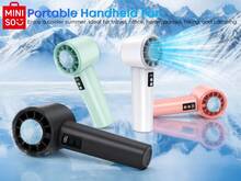 Ventilador de mano con paquete de hielo MINISO, ventilador personal recargable de 3000mAh, ajuste sin escalones de 1-120 velocidades, velocidad máxima de 10100RPM - negro - Ver 11
