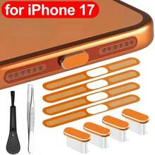 10Pcs Dustproof Phone Speaker Net & Charging Port Protector, High-Precision Anti-Block Mesh & Protective Plug, All-Round Dust & Lint Prevention With Cleaning Tools, For IPhone 17 Series Devices - Multicolor - View 7