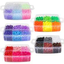 Euuztu 2400Pcs Glow In Dark Beads Bulk,20 Colors Kandi Bead Hair Braiding Friendship Bracelet Making Kandi Jewelry Chains Crafts Chirstmas Gifts (2400PCS(20Color)) - 5800個(30色) - 查看 12
