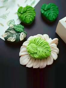 1 buah Cetakan Daun Silikon DIY Cetakan Lilin Silikon Bentuk Daun - A-putih - View 4