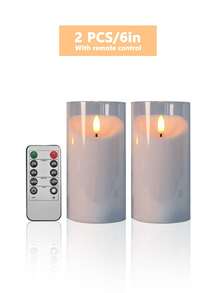 3 piezas Luces de velas sin llama con control remoto y temporizador, velas LED de deseos, alimentadas por batería, luces de atmósfera romántica, luces de velas LED electrónicas sin humo, luces de decoración navideña de luz cálida, adecuadas para Navidad, Día de San Valentín, Halloween, Día de la Madre, Día de San Valentín, atmósfera festiva, mesa de comedor, arreglo de atmósfera del hogar, decoración de escritorio y encimera, propuesta de confesión, fiesta de cumpleaños - transparente - Ver 15
