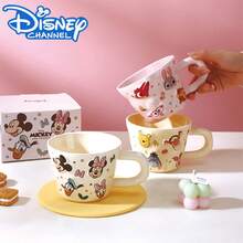 Official Disney Licensed 350ml 3D Embossed Ceramic Mug, Cute Mickey & Minnie Cartoon Coffee Tea Cup, Large Handle Ceramic Water Cup, Holiday Gift Box Set Drinkware, Suitable For Women And Family Daily Home Use - Multicolor - View 3