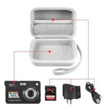 Digital Camera Case Compatible With For CAMKORY/For Pixpro/For VAHOIALD/For DSCW800 830/ For PowerShot 180 190 - Box Only (No Camera) - White - View 3
