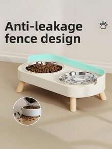 Minimalist Dual-Bowl Pet Feeder Stand | Anti-Vomiting & Digestion-Aiding | Integrated Food & Water Design | High-Quality,  Stainless Steel Bowls | Ideal For Multi-Pet Households & Pet Enthusiasts | Perfect For Daily Morning & Evening Meals | - Multicolor - View 8