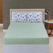 Single Bed Sheet Set, Printed, 100% Cotton Jersey Knit, With Elastic, 2 Pieces - 蜂鳥 - 查看 1