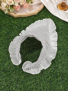 1 pieza Diadema retro de lunares, diseño de volantes de borde ancho, accesorio para el cabello para uso diario/vacaciones/citas - Multicolor - Ver 10