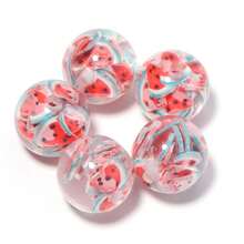 5入 16mm 卡通水果樹脂圓珠,水果主題DIY珠寶配件,適用於手鍊、項鍊、耳環製作,創意設計,水果片裝飾,耐用串珠,手工藝品,裝飾珠,藝術創作 - 彩色 - 查看 13