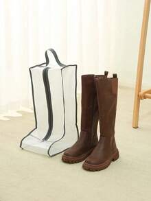 1 pieza Bolsa multifuncional para almacenamiento de botas (con asa) - Bolsa para zapatos con cremallera a prueba de polvo y humedad, adecuada para botas de tobillo y botas altas; Bolsa portátil para almacenamiento de zapatos de viaje, también se usa como organizador de armario y decoración de mueble de zapatero en la entrada; Almacenamiento de zapatos que ahorra espacio debajo de la cama, esencial para dormitorios universitarios, viajes en crucero y viajes de camping. - Multicolor - Ver 5