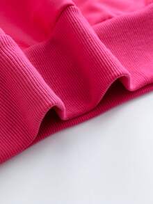 刺繡花卉與字母印花連帽衛衣，大尺碼女款休閒秋冬長袖口袋衛衣，適合冬季假期、海灘、度假、秋季、萬聖節、聖誕節、新年穿搭。完美適用於日常穿著、外出、旅行、假期、海灘、派對、生日、聚會、學校、音樂節、度假、通勤、健身、婚禮、新年、時尚、冬季上衣、女款秋季穿搭、女款假期服飾 - 玫紅色 - 查看 6