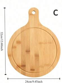 1-2pcs Wooden Dinner Plates, Wooden Trays, Home Pizza Plates, Western Dinner Wooden Plates, Snack Plates, Steak Dinner Plates, Bamboo Pizza Wooden Trays, Sushi Trays, Pizza Baking Plates, Kitchen Supplies - Yellow - View 3