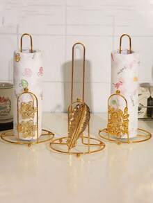 Light Luxury Metal Napkin Holder/Paper Towel Rack, Gold Theme Kitchen Storage Rack, With Metal Tree-Shaped Countertop Towel Rack, Elegant Dining Table Organizer, Space-Saving Design, Suitable For Kitchen, Bathroom - Multicolor - View 1
