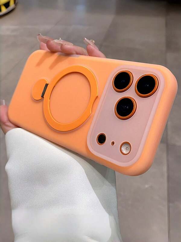 Liquid Silicone Phone Case With 360° Rotating Magnetic Stand For IPhone 17 Pro Max, 16 Pro, 15, 14, 13, Cute Candy Colors, Soft & Skin-Friendly, Suitable For Daily Use And Hands-Free Viewing, Anti-Drop And Scratch-Resistant