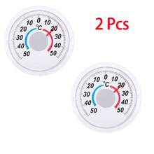 Dual-Use Circular Plastic Thermometer And Hygrometer For Indoor And Outdoor Use, For Home And Garden, High-Precision Wall-Mounted Measuring Instrument. - White - View 6