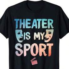 Regalo de teatro, camiseta de teatro, regalo para actor. Camiseta básica de algodón UniS-ex de 220g - Gran valor. Adecuada para todas las personas, ya sean mujeres o hombres. Tejido duradero de alta calidad, adecuado para todas las ocasiones, suave al tacto pero diseñado para durar. Camisetas transpirables para mujer. en atuendo de otoño. S para woM. en vaC. Conjunto de ropa deportiva. S woM. con un disfraz de Halloween - Negro - Ver 1