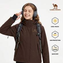 CAMEL CROWN Outdoor Hiking Jacket, Water-Resistant, Multi-Functional, Casual Work Coat, Autumn/Winter - Dark Coffee - View 7