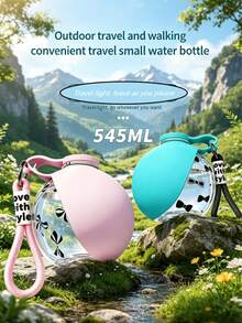 1個塑膠矽膠可折疊寵物旅行水瓶，便攜式小狗飲水碗，多功能戶外散步用 - 彩色 - 查看 3
