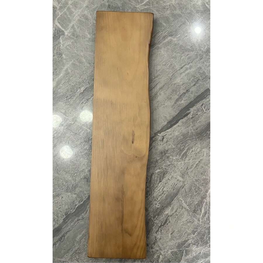 1pc Asymmetrical Edge Wall-Mounted Shelf, Wall-Mounted, Large Size, Natural Wooden Material, Single Board Style, Solid Wood Shelf, Wall-Mounted Storage Rack, Suitable For Kitchen, Living Room Decor Display - Multicolor - View 1