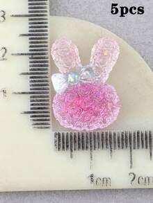 5pcs Glow-In-The-Dark Gradient Rabbit Beads (No Hole) Bow Tie Resin Accessories Cream Glue Handmade Material Kit DIY Headwear Hair Accessories 18*25mm - Glow-in-the-dark Rabbit - View 13