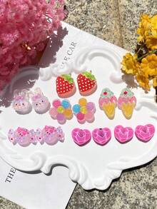 14pcs Pink (Flower, Candy, Ice Cream, Strawberry, Heart) Shoe Decoration DIY Accessories - Fun, Versatile Personalized Shoe Embellishments, Perfect Gift For Holidays, Parties And Special Occasions - Pink - View 8