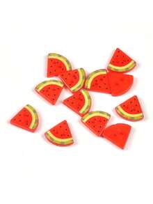 30 piezas Botones de plástico con patrón de sandía roja de 1.5x1.4cm con 2 agujeros, botones decorativos creativos hechos a mano para DIY, ropa, bolsos, accesorios para el cabello, suministros de manualidades - sandía - Ver 3