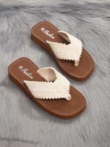 New Summer Women's Flip Flops, Sexy Open Toe, Comfortable & Versatile, Lightweight & Breathable, Fashionable Thick-Soled Sandals, Suitable For Beach, Vacation, Dates, Indoor Wear - Beige - View 5